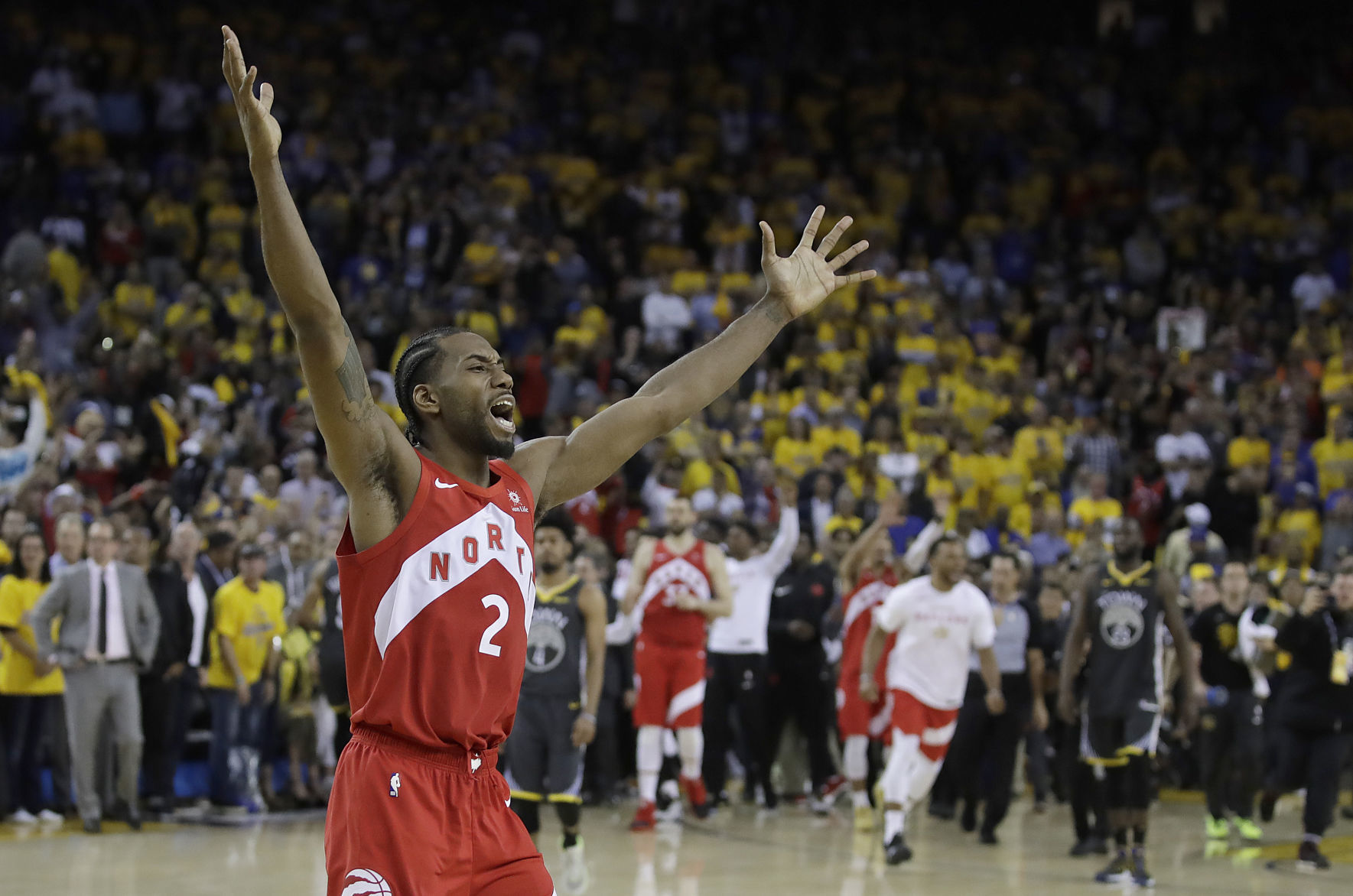 Kawhi Leonard celebrates title, AP generic file photo